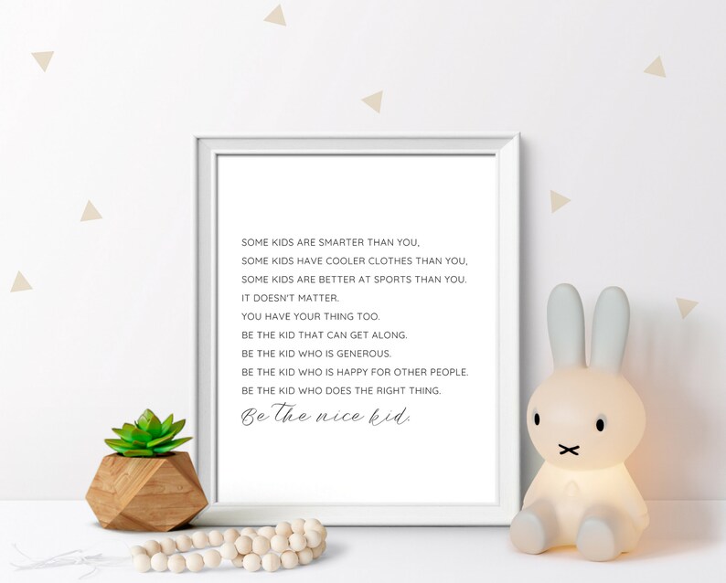 Be the Nice Kid Print Be the Nice Kid Printable Be the Nice | Etsy