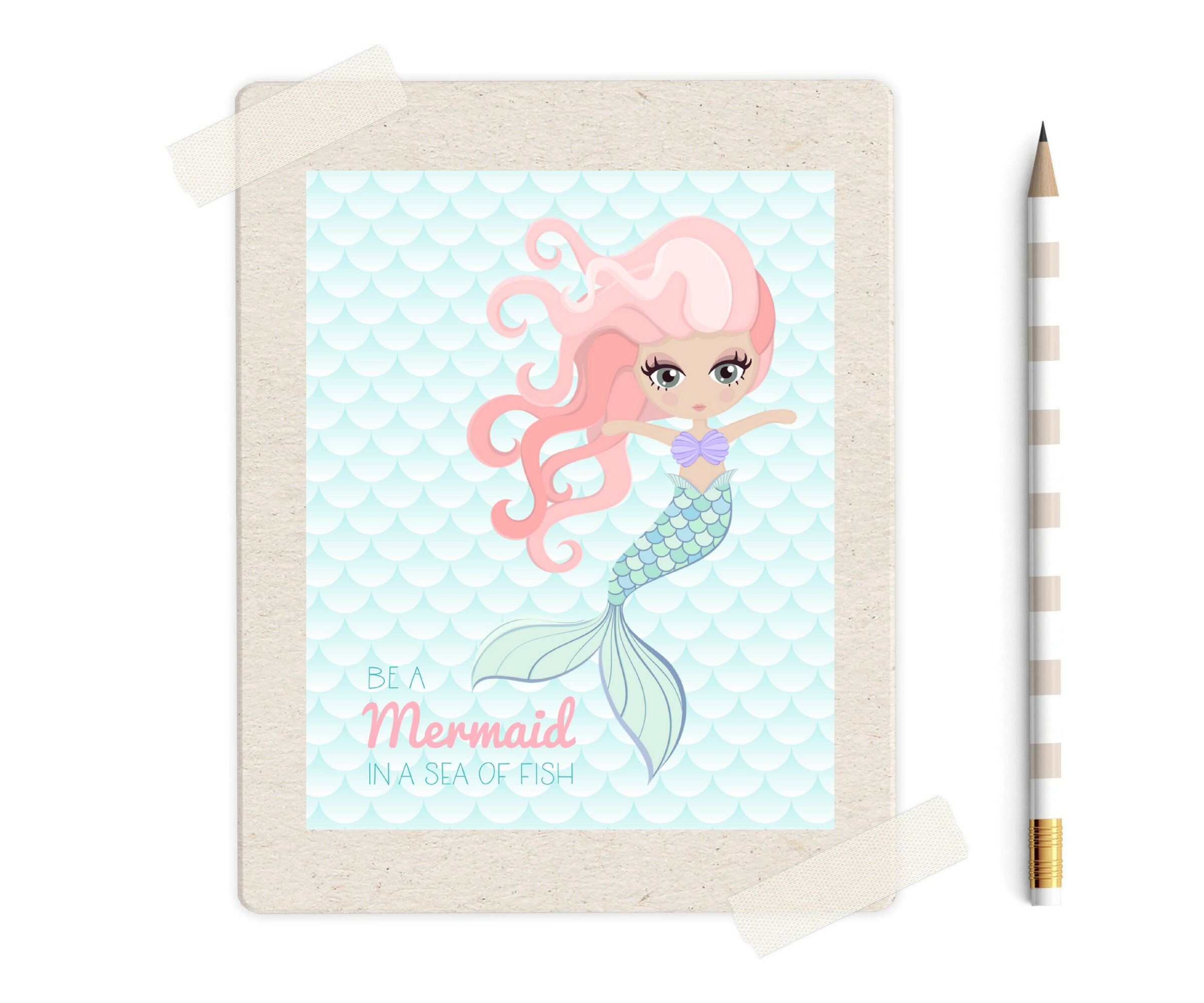 Mermaid Print Mermaid Printable Girls Nursery Decor Nursery | Etsy
