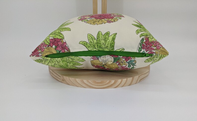 Hoja de piña y estampado floral 16x16 Cubierta de almohada interior ...