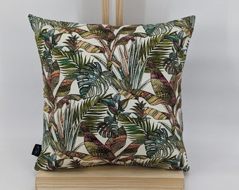 2- Tropical Leaf Print 18x18 Indoor/outdoor pillow cover with zipper