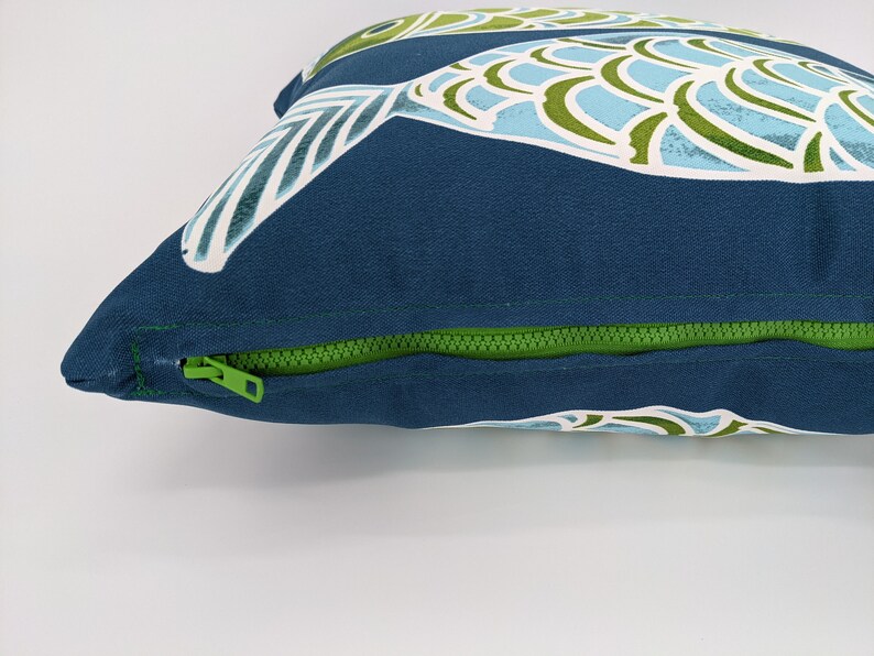 Fish Print 16x16 Indooroutdoor pillow cover with zipper