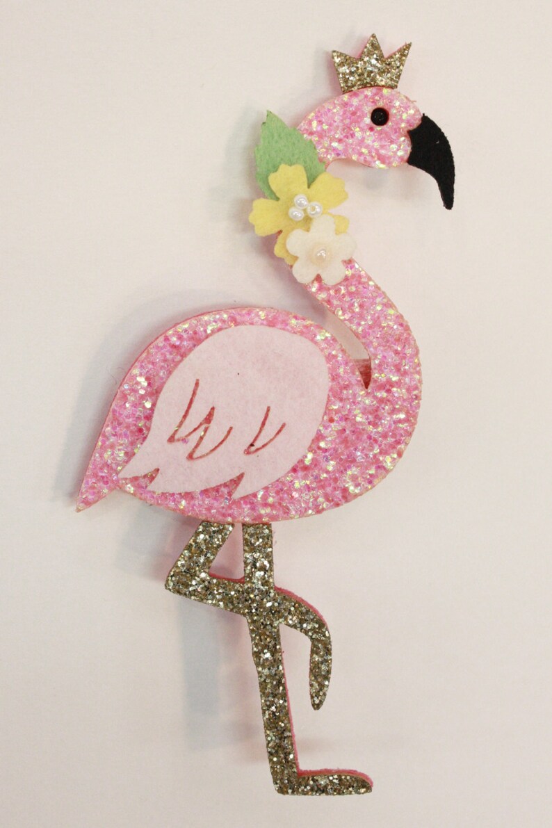 Glitter Flamingo Hair Clip Etsy