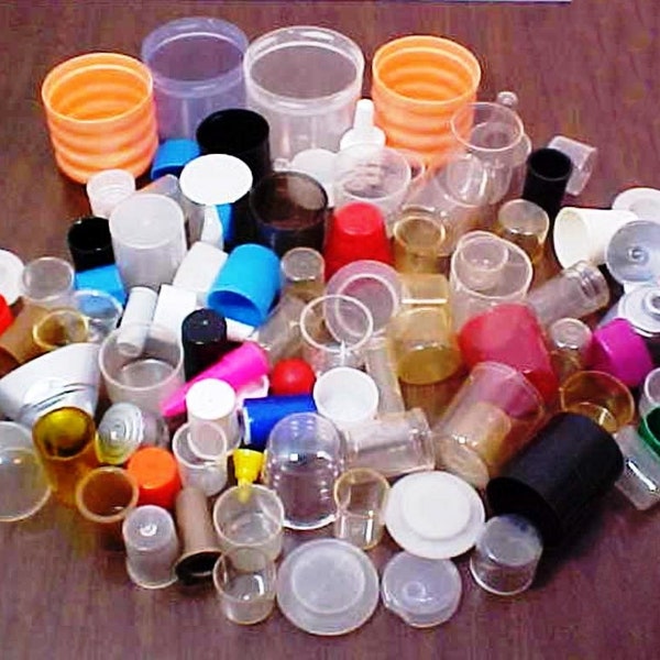 90  Assorted Plastic Bottle and Small Jar Caps.