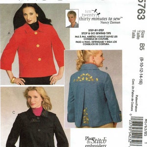 McCall’s Pattern M5763 Loose-fitting Unlined Jackets  Size Misses’ 8-10-12-14-16  Uncut