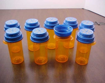 Amber Pill Bottle, Waterproof Labels Glass Pill Bottle, Vitamin