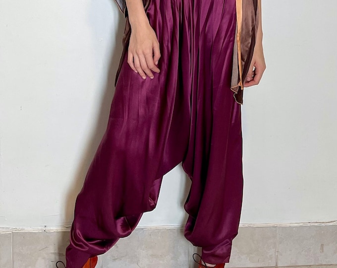 3 Piece Custom Made Silk Haram Pants Camisole and Robe Set Etsy
