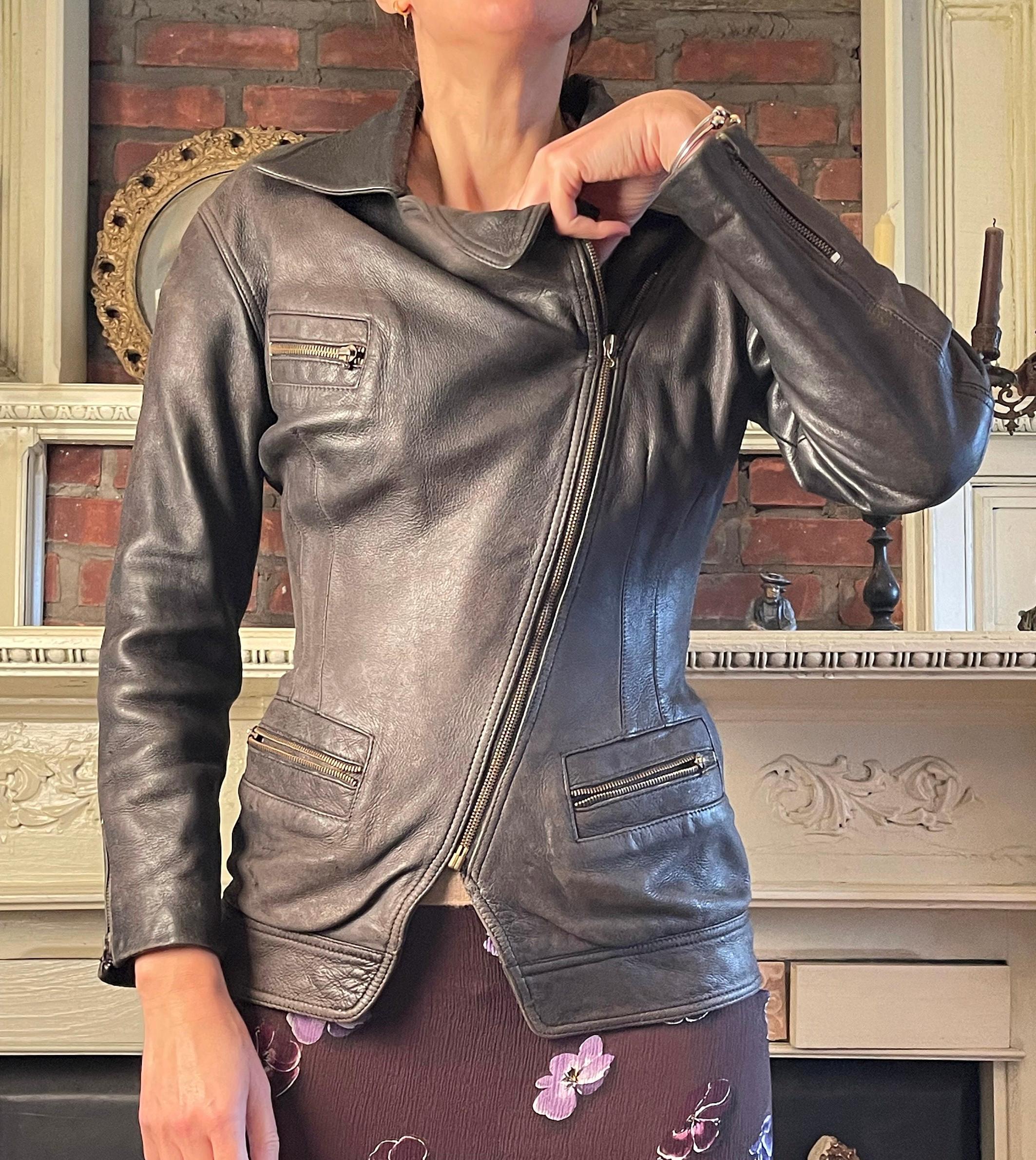 ジャケット・アウター DKNY archive leather jacket DKNY Leather Jacket (Size M) – VintageFolk