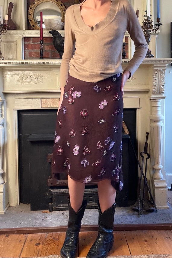 PRADA iconic rare vintage silk floral print skirt 