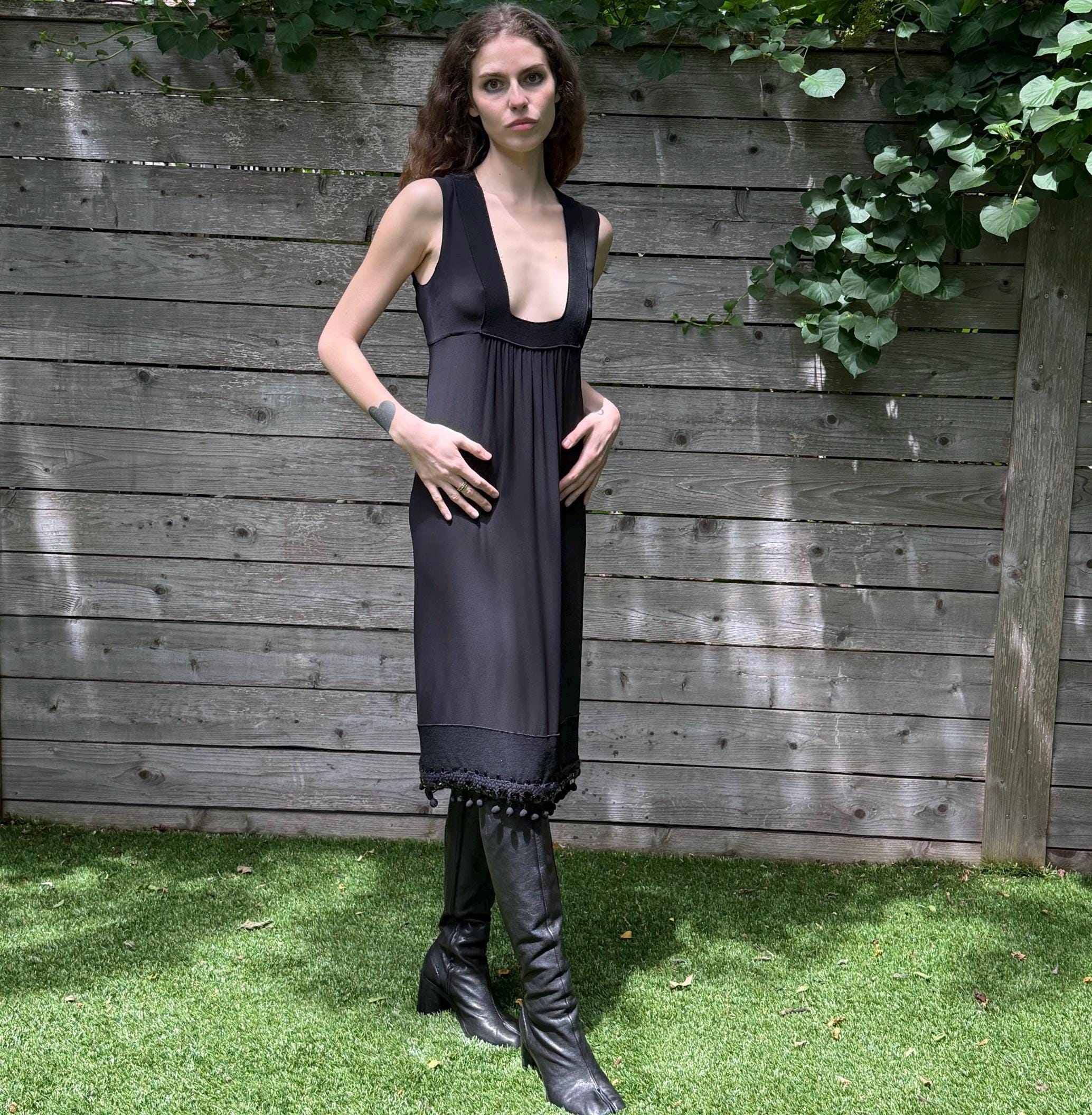 Low Cut Dress Black