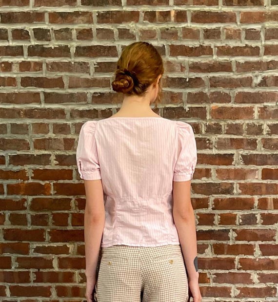 Miu Miu spring 2002 Y2K puff sleeve deep sweethea… - image 6