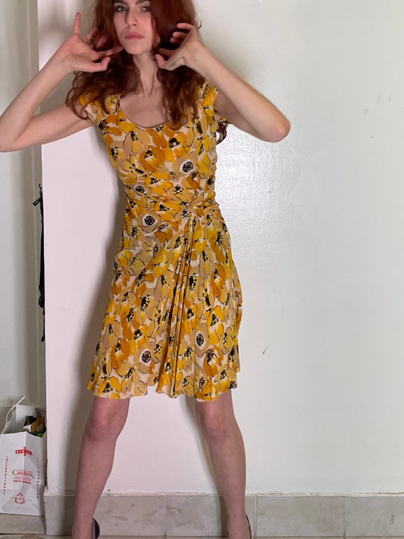 Prada yellow dress cheap