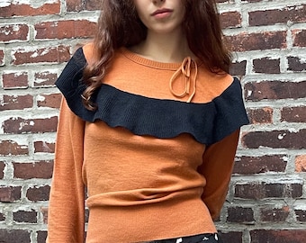Sonia Rykiel 1970s wool ruffle sweater
