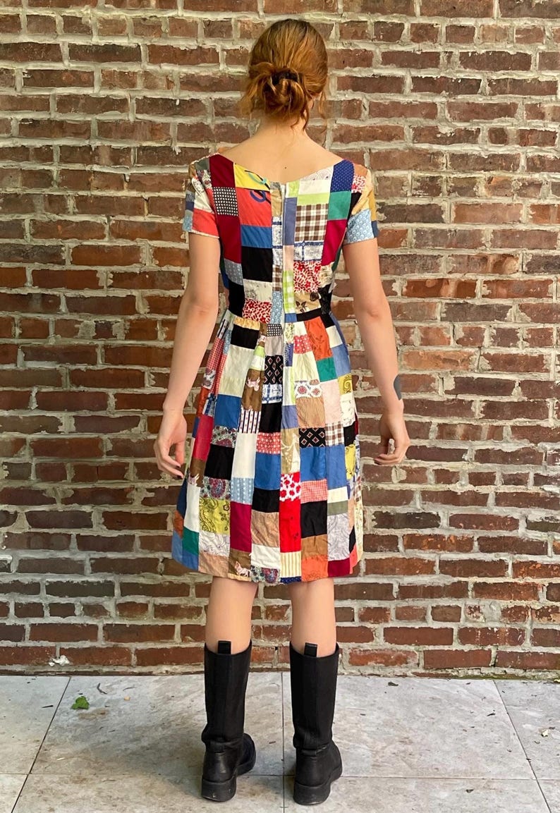 50s quilted yellow halter circle dress – handmade