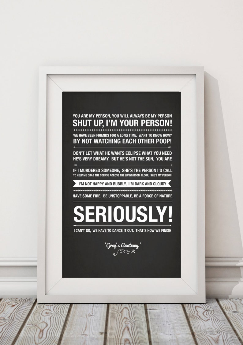 Grey's Anatomy Quotes HIGH QUALITY PRINT Choose Your | Etsy