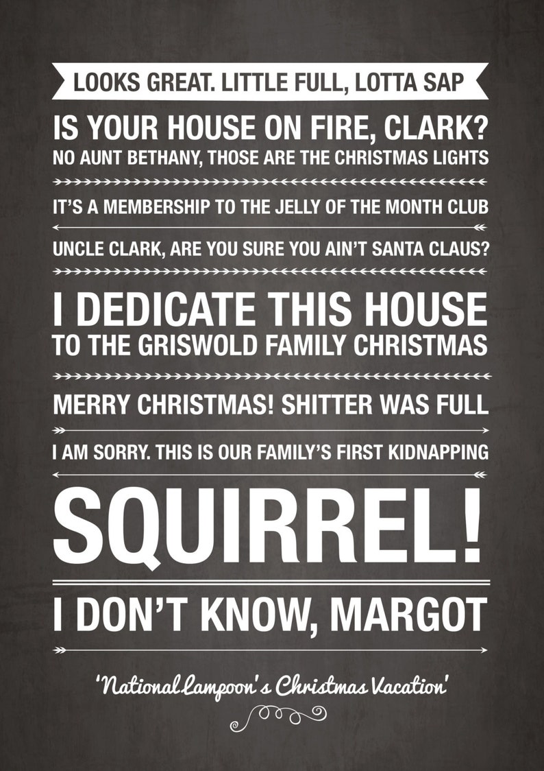 National Lampoons Christmas Vacation Quotes Jpeg A4  Etsy