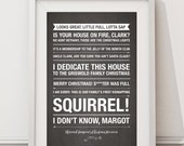 National Lampoons Christmas Vacation Quotes - HIGH QUALITY PRINT - Choose Your Size - Wall Art - Poster Print - Modern Design V2