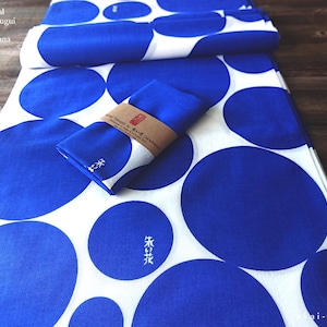 akaihana Original Tenugui, Mizutama Blue, Polka Dots, Japanese Hand Dyed ⦿tnor0006