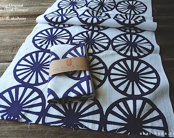 Tenugui japonés teñido a mano, bicicleta, akaihana Original