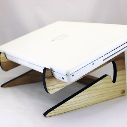 Ergonomic Laptop Stand Made From Reclaimed Urban Hardwood Etsy