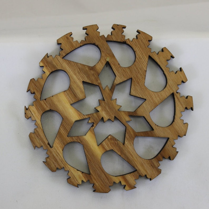 Bike Sprocket Snowflake Ornament Reclaimed Urban Wood . Eco Etsy