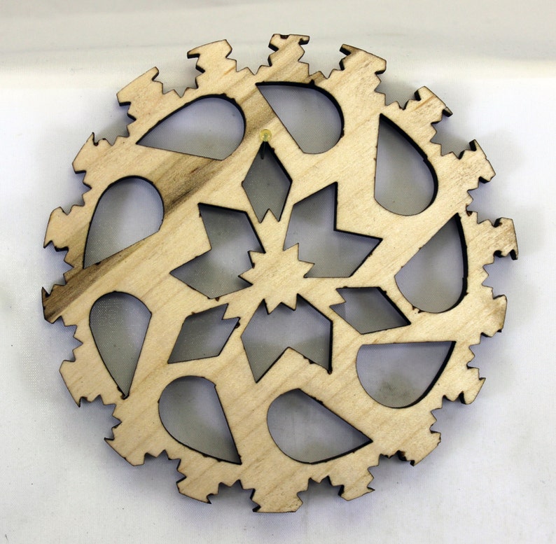 Bike Sprocket Snowflake Ornament Reclaimed Urban Wood . Eco Etsy