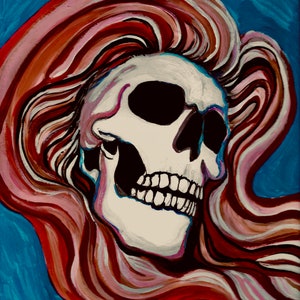 Red Santa Muerte, Hair In Wind