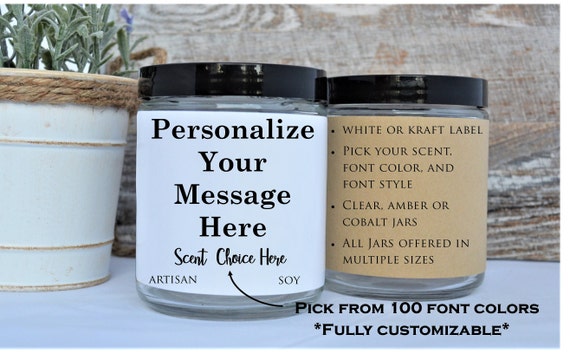 Personalized Candles Personalized Gift Custom Candle Gift Etsy