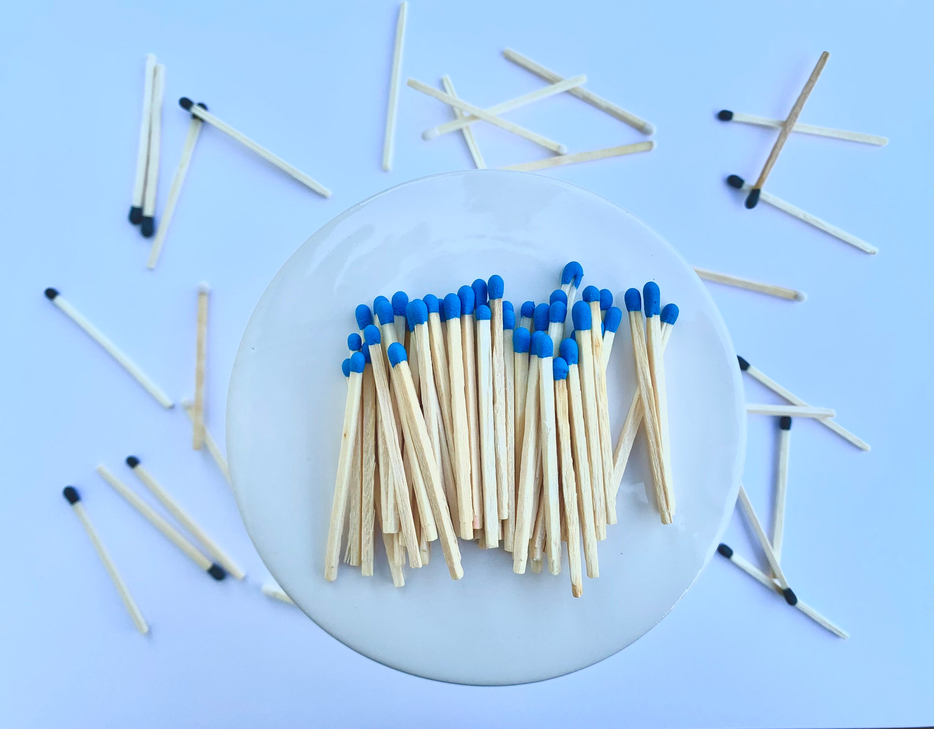 Blue Colored Tip Safety Matches Refill 1.85 Bulk Etsy