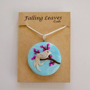 Morning Dove in a Redbud Tree Pendant