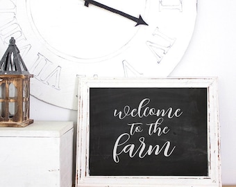 Welcome to the Farm 11 x 8.5"' - Farmhouse Chalkboard (digital download) | Instant Download | Downloadable Print | Gallery Wall | Printable