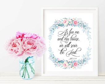 AS FOR Me and My House, We Will Serve the Lord | Instant Download | LARGE 16"x20" Downloadable Print | Gallery Wall | Printable