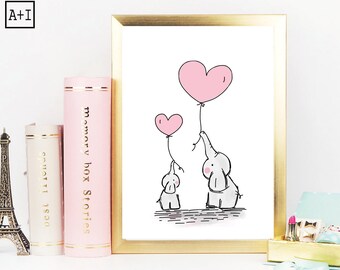 Elefante bebé / Descarga instantánea / Impresión descargable / Galería pared / imprimible