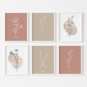 Botanical Prints, Digital Art, Flowers, Minimalistic Art, Download