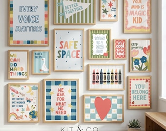 Classroom Posters Bundle, Neurodivergent Inclusive Primary Classroom Decor, Growth Mindset Printable Poster Set