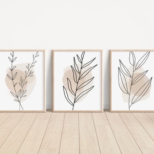 Botanische Illustration: Minimalistische Blätter im Boho Style (Digitaler Download)