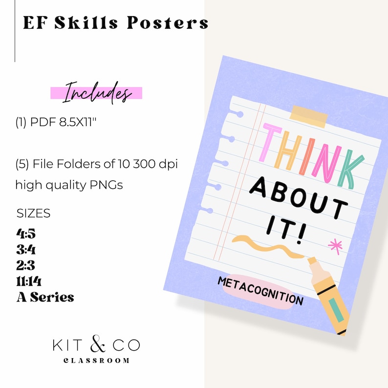 Executive Functioning Skills Classroom Posters - Set of 10 ...