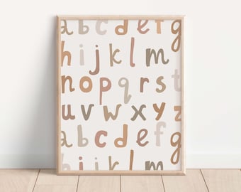 Alphabet Collage, Camel, Nursery Printable, Playroom Art, Kids Bedroom, Digital Wall Art, Neutral Kids, School