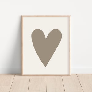 Sienna Heart Print: Abstract Minimalist Kids Wall Art (Digital Download)