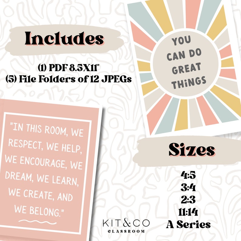 Boho Classroom Posters: Inspirational Growth Mindset Decor (digital ...