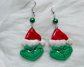 Christmas earrings, sweater earrings, truck with tree