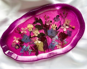 Decorative floral tray