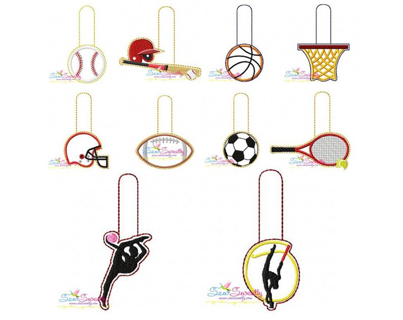 Sports Key Fobs in the Hoop Embroidery Design Bundle Etsy Canada