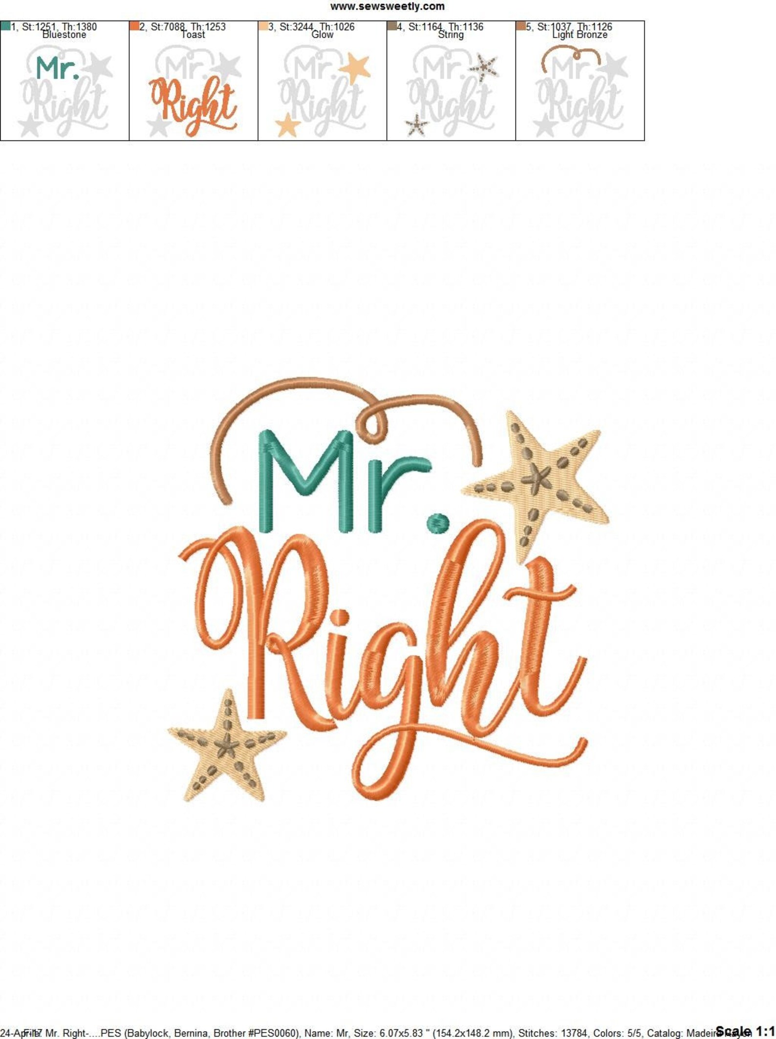 Mr. Right2 Embroidery Design Etsy