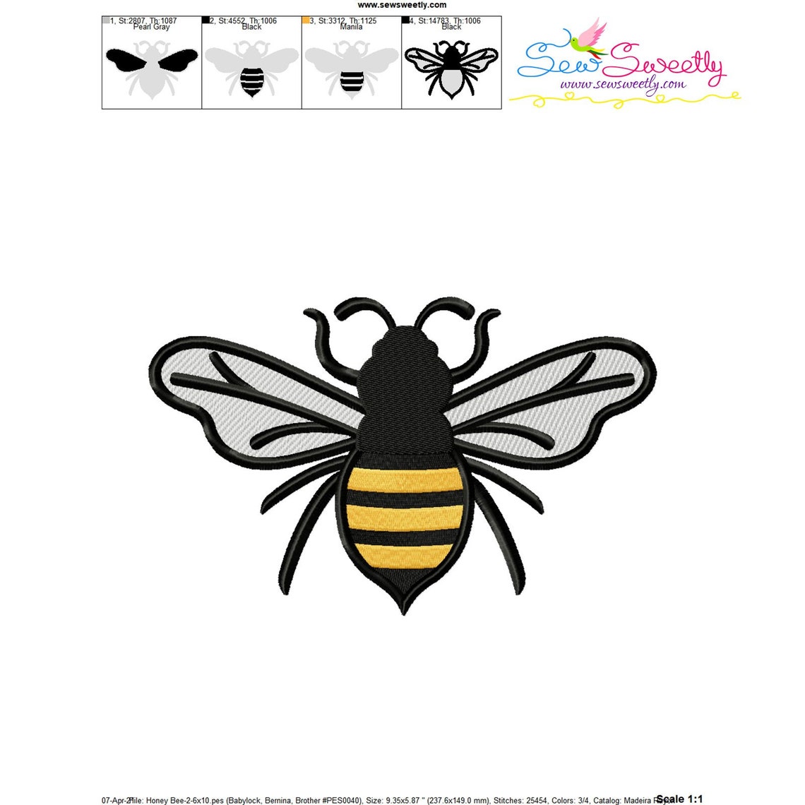 Honey Bee2 Embroidery Design Etsy