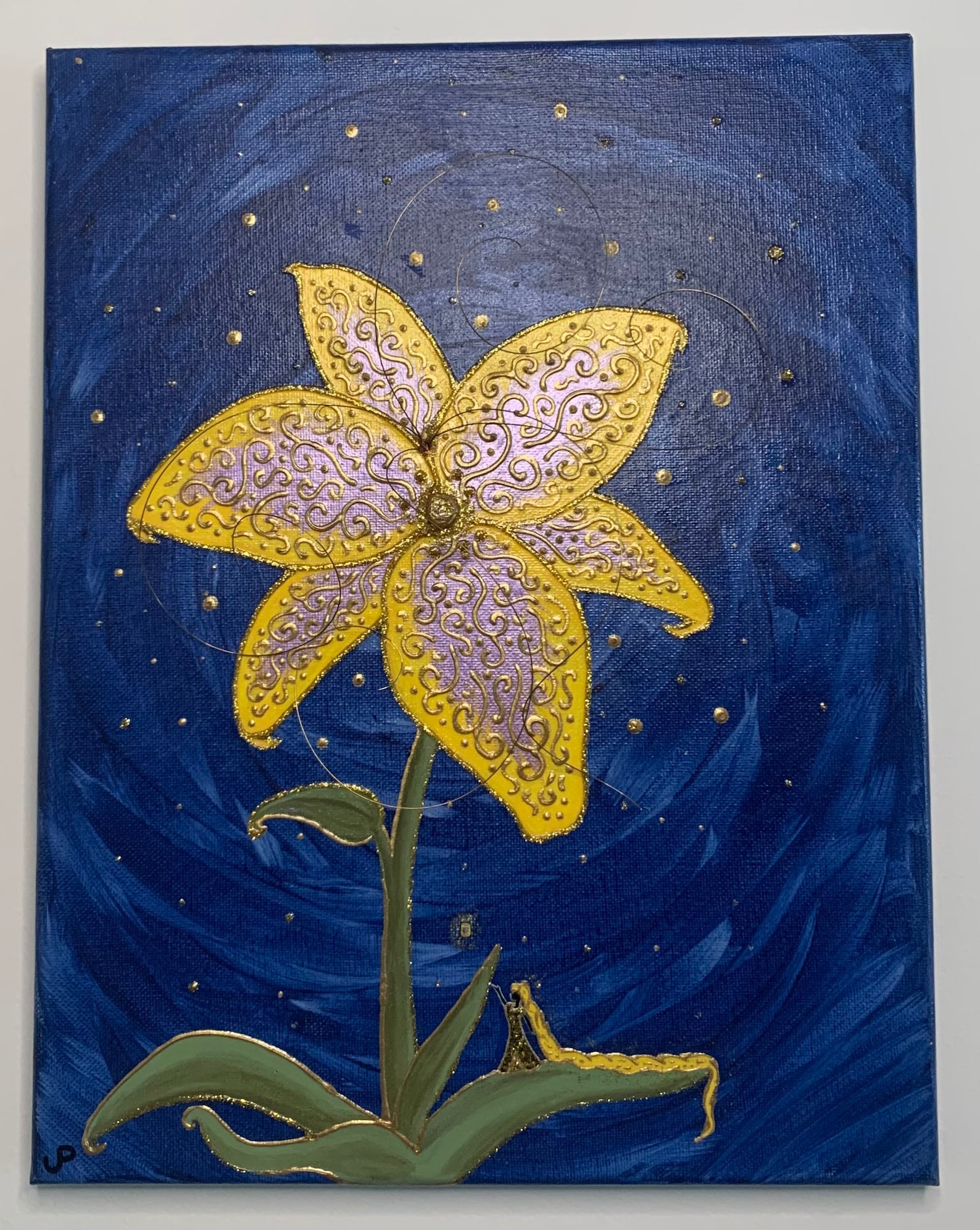 Tangled themed Rapunzel Flower Painting that glows Etsy