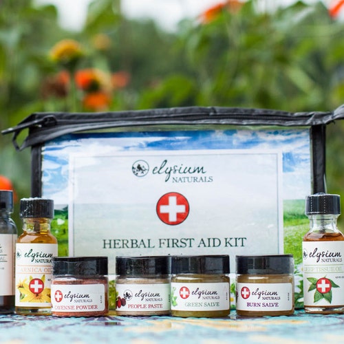 Natural Herbal Firstaid Kit Wilderness First Aid Camping Etsy