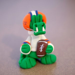 Gator Football Player | Handmade | Gator Gift | University of Florida Gift | Polymer Clay Figurine |