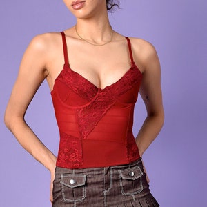 Y2K DEADSTOCK Lace Corset - 4 colors!! Green, White, Pink & Burgundy!