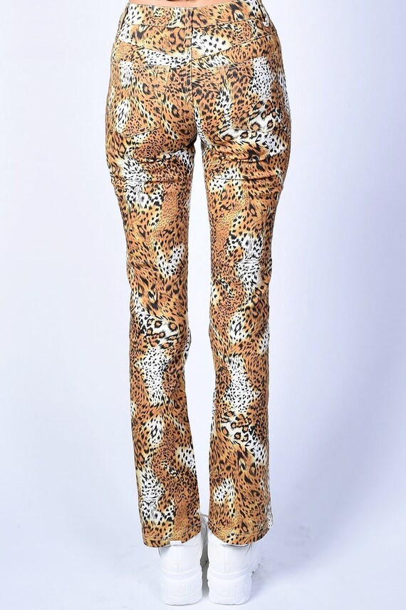 Deadstock Amanda Leopard Print Flare Pants ~ Size… - image 3