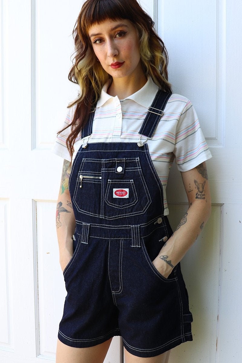 90s Denim Overall Shorts